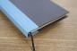 Preview: Writing and notebook black, with light blue linen